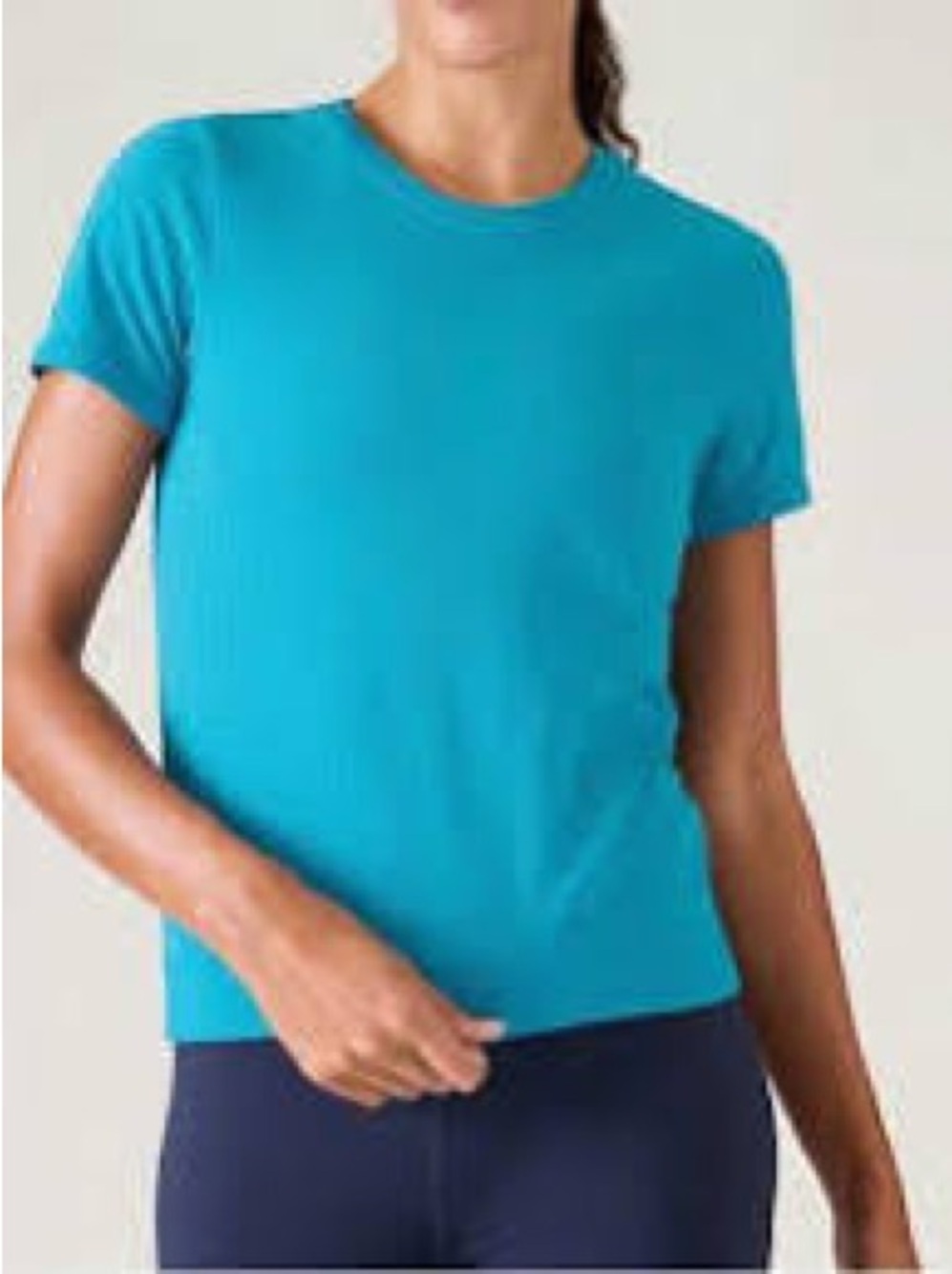 Athleta Short Sleeve Crew Tee in Teal Blue